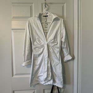 Brand new Zara white knotted collared dress